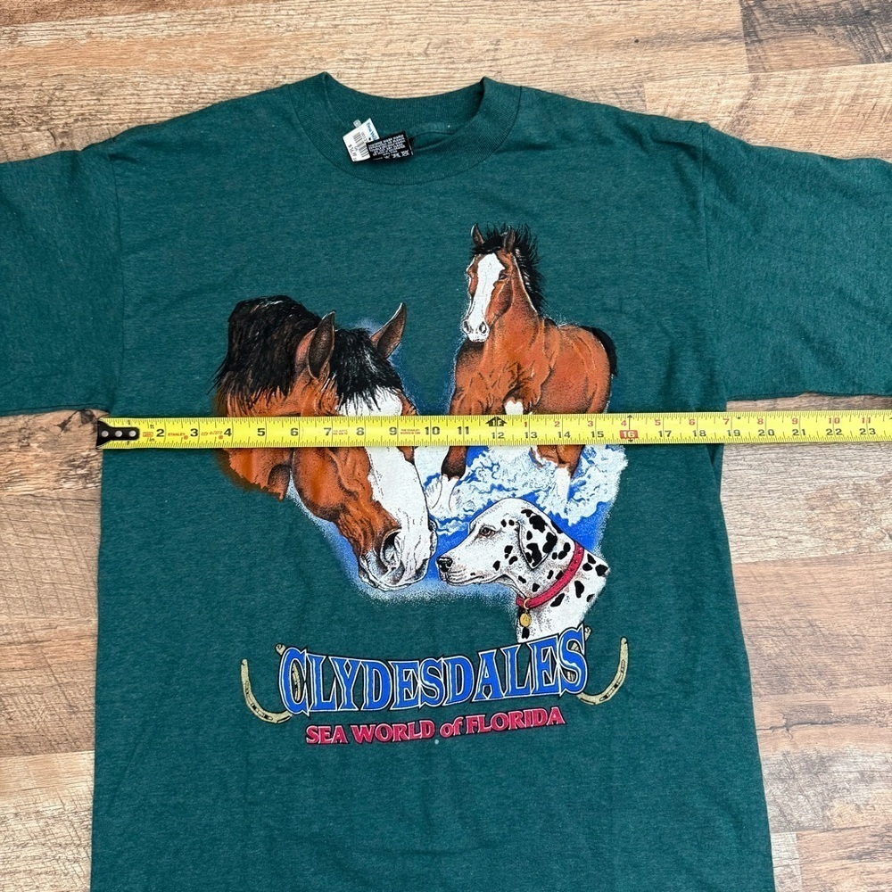 Vintage Clydesdales Sea World of Florida Green Shirt Medium NWT - Picture 5 of 6